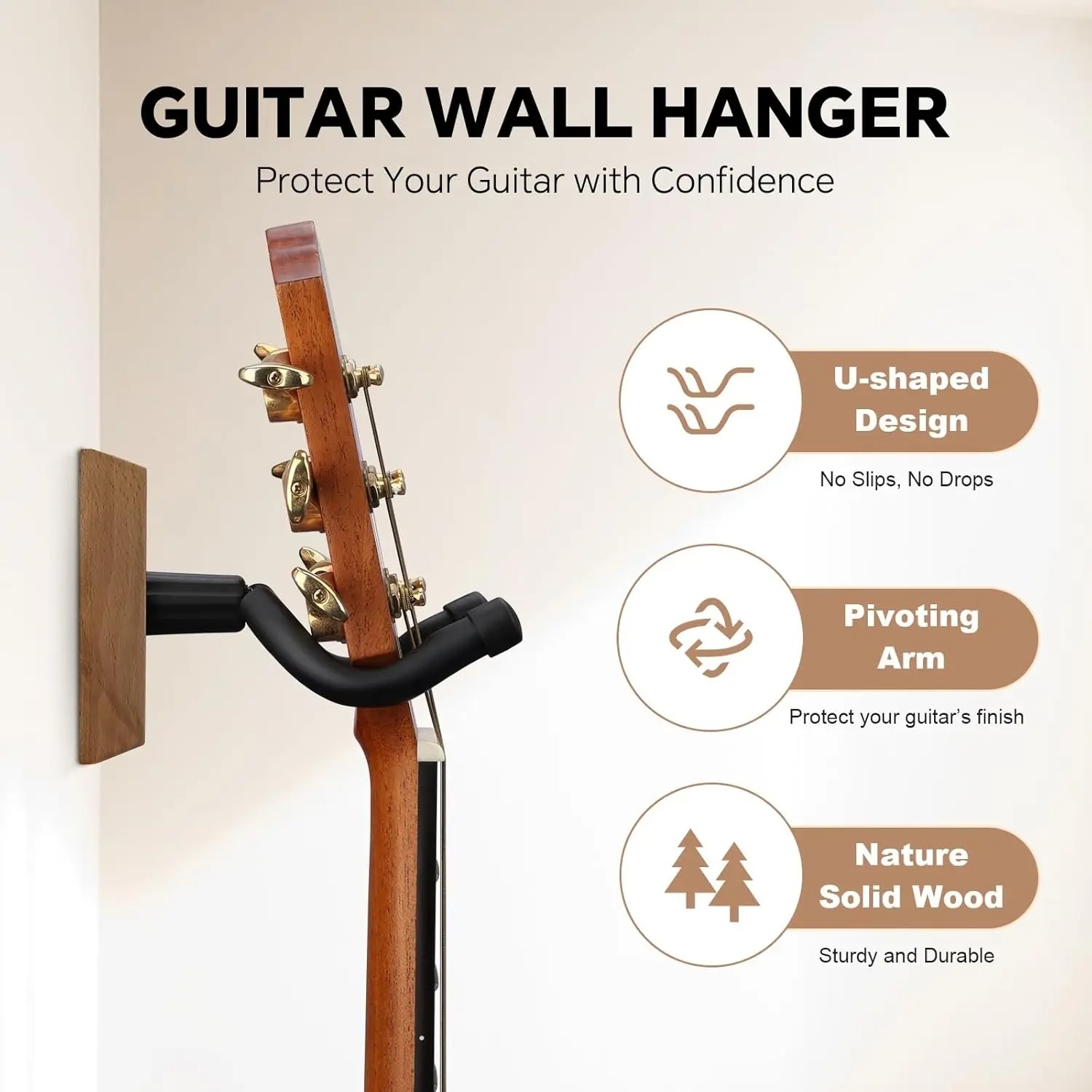 Musical Instrument Dulcimer - Wall Mount Guitar Hook Hanger for