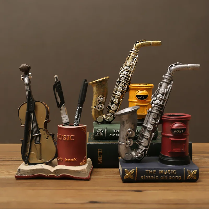 Musical Instrument Fagot - Retro Saxophone Violin Book Decoration Resin