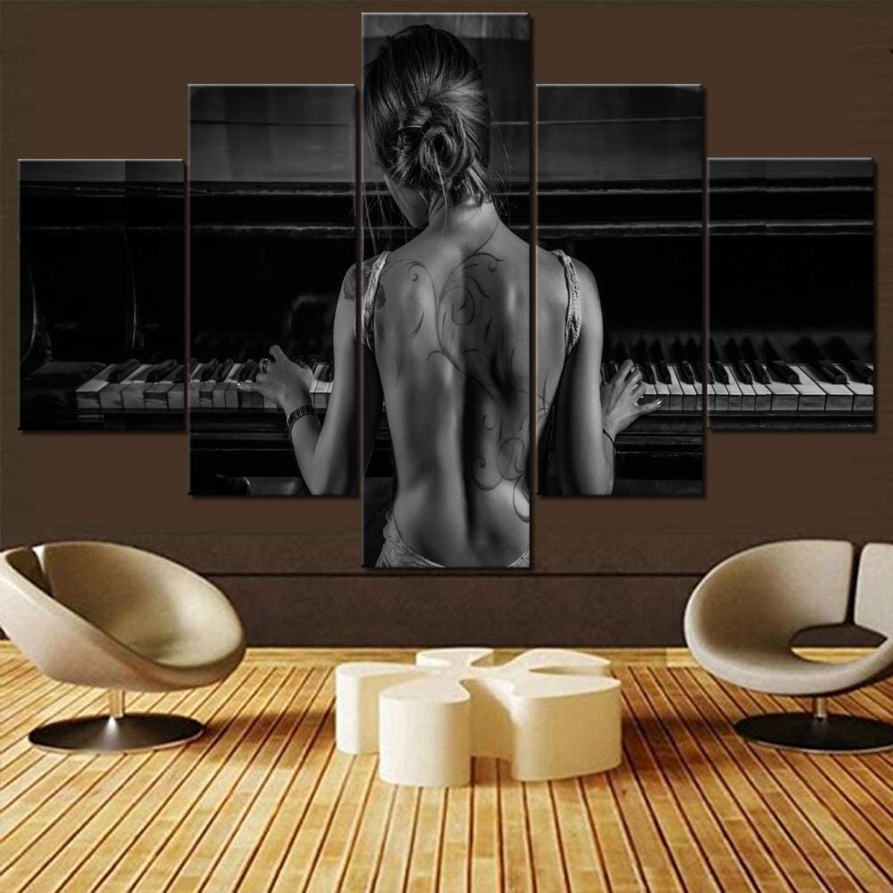 Picture Of Musical Instrument - Unframed 5Pcs Musical Instruments Guitar Piano