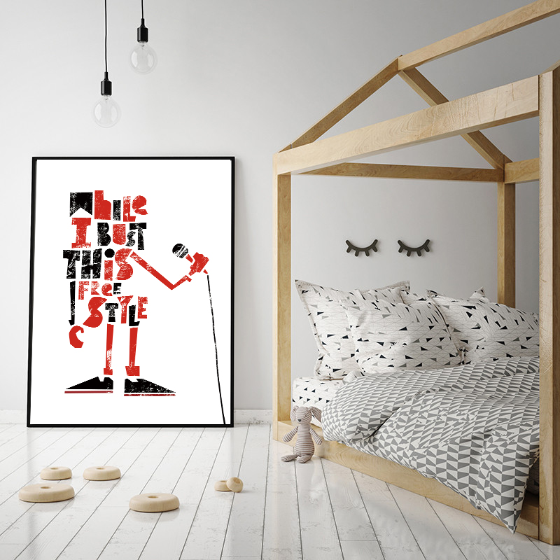 Picture Of Musical Instrument - Classic Nordic Orange Theme Poster Musical