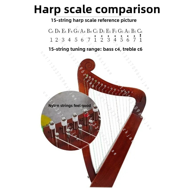 Handmade 15 Tone Harp Sound Th - Musical Instrument Sounds recension och pris