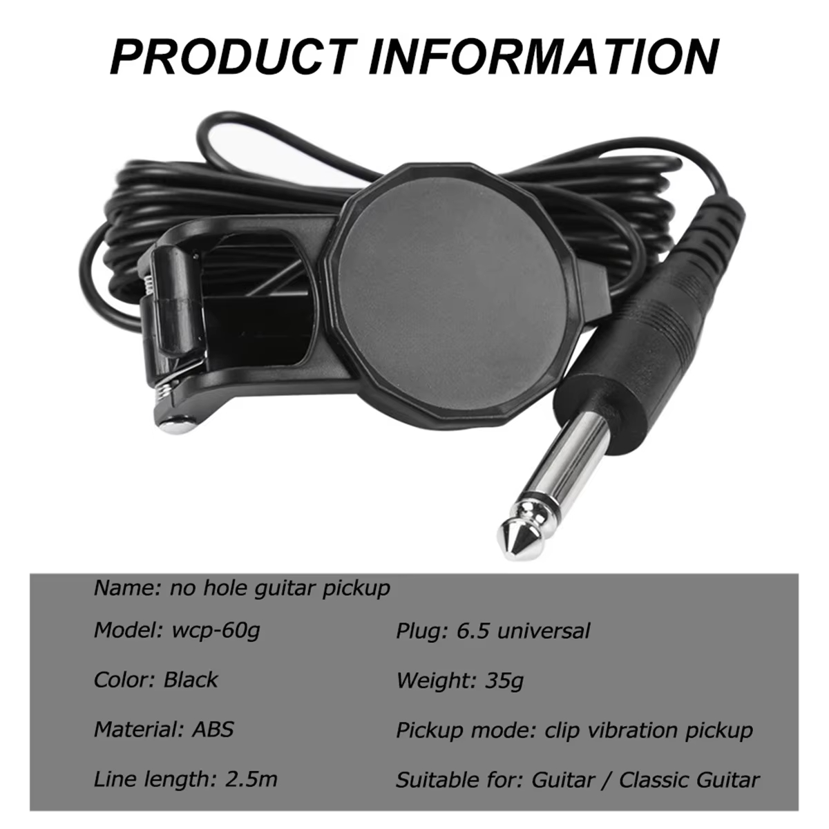 Audio Jack Clip On Pickup/2.5  - Musical Instrument Sounds recension och pris