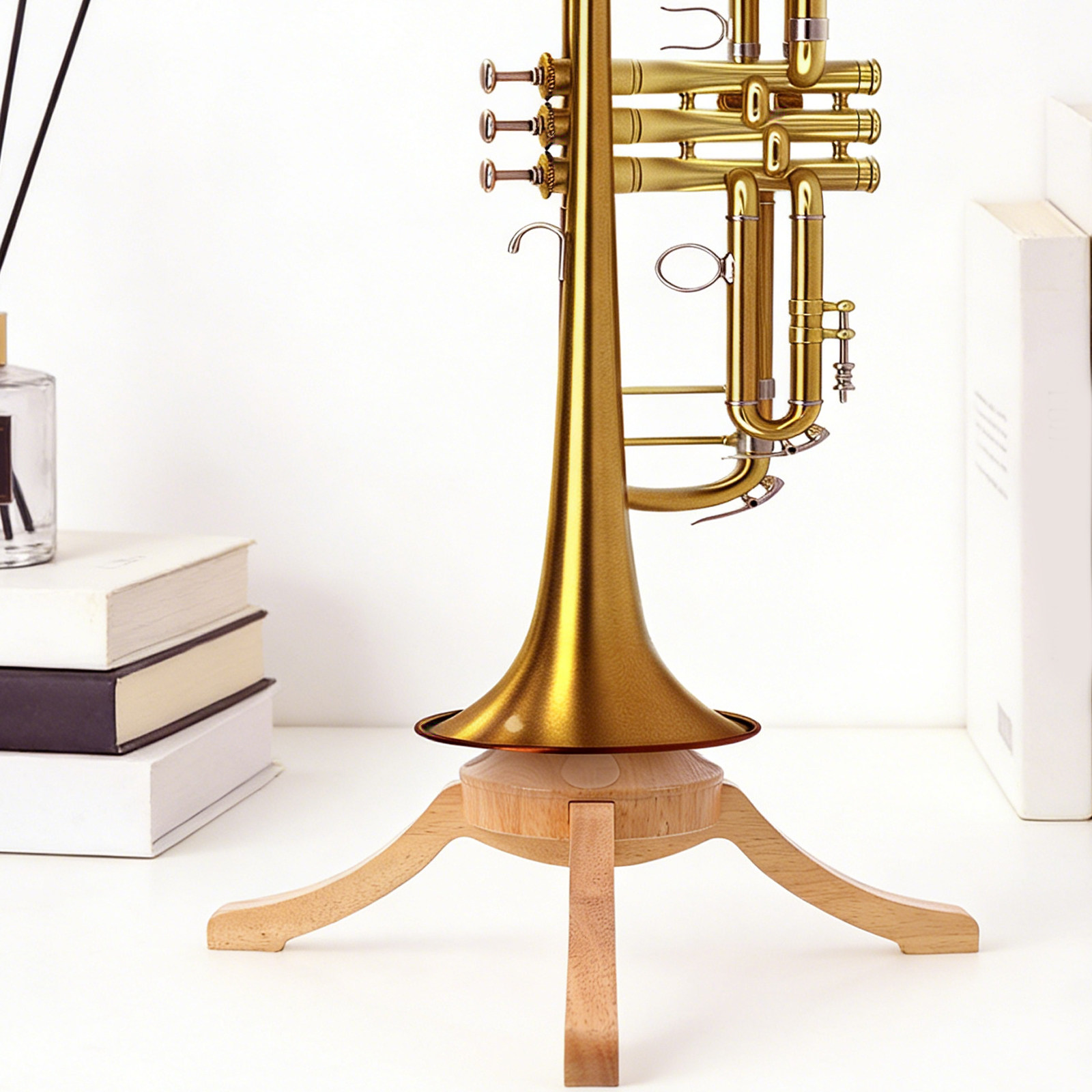 Wooden 4-Leg Trumpet Stand Det - Musical Instrument Cornet recension och pris