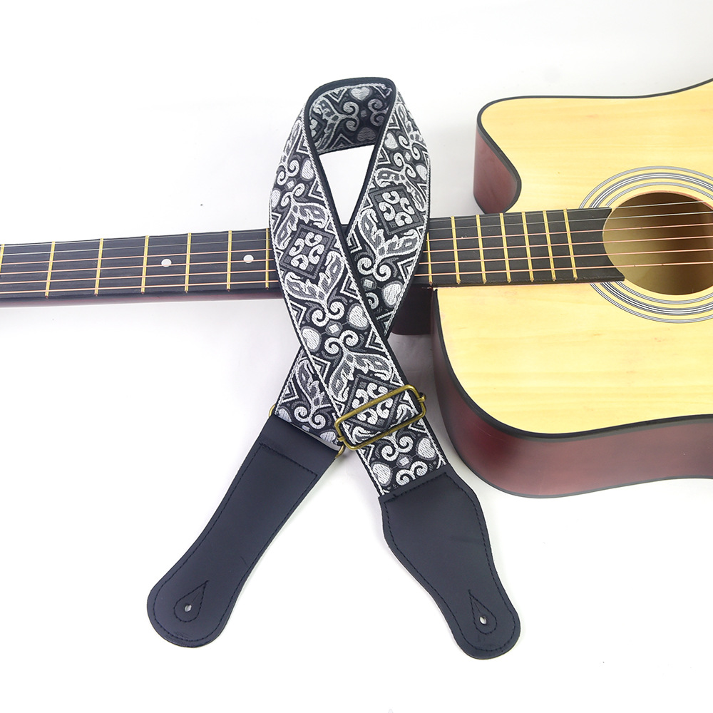 Guitar Strap Embroidered Print - Musical Instrument Sounds recension och pris
