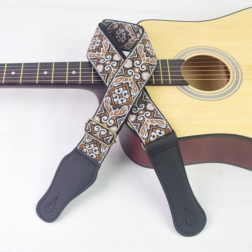 Guitar Strap Embroidered Print - Musical Instrument Sounds recension och pris