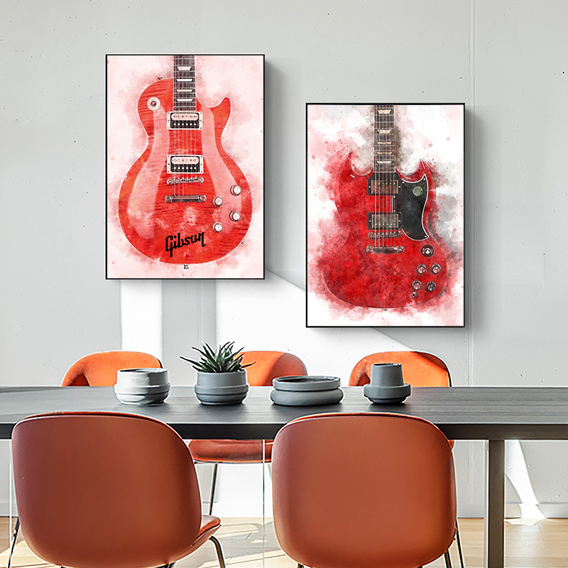 Vintage Rock Music Guitar Canv - Picture Of Musical Instrument recension och pris