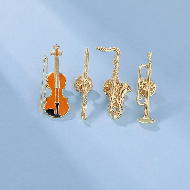 Violin Shaped Golden Pins1Pcs  - Musical Instrument In Orchestra recension och pris