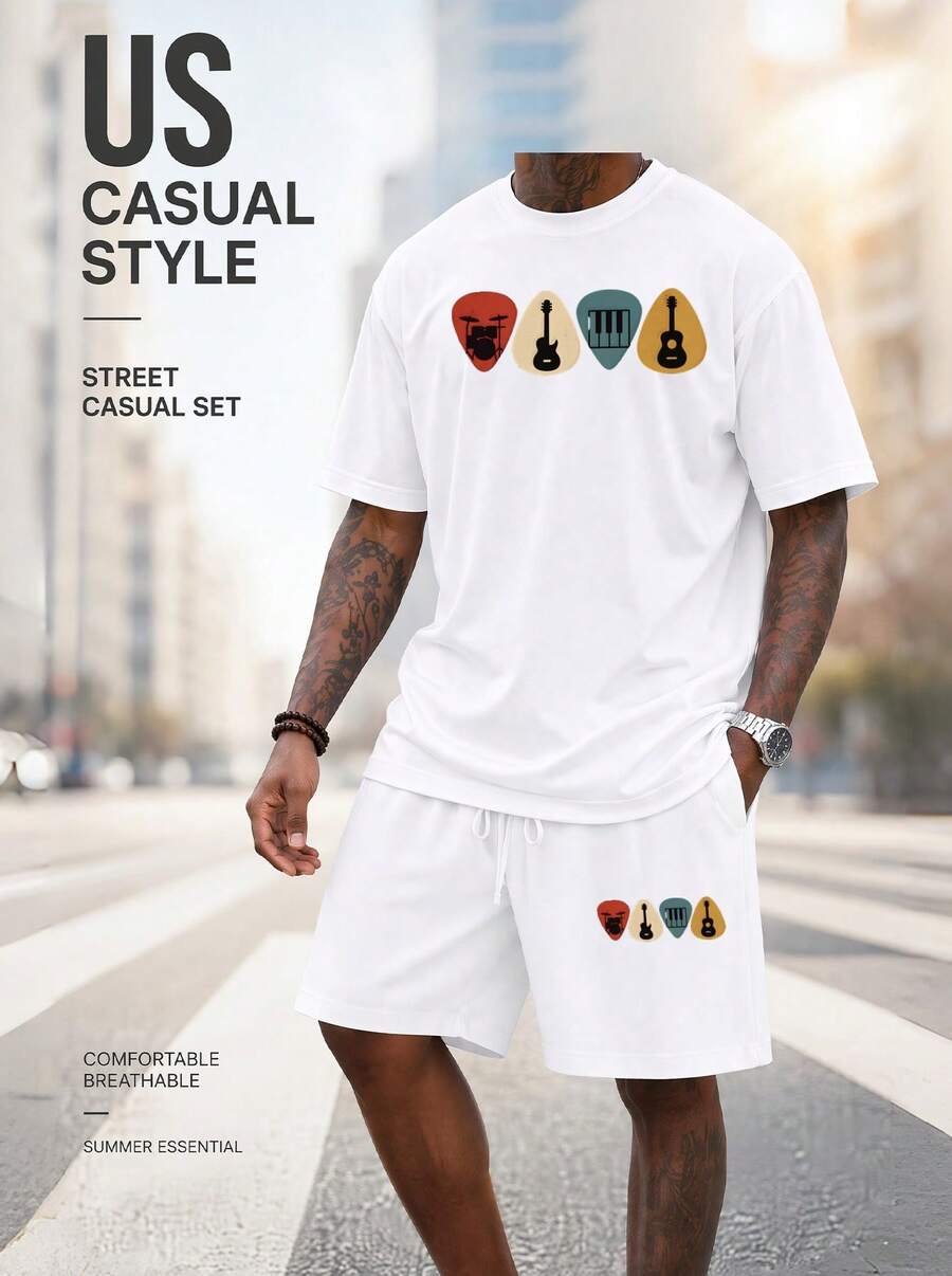Men S 2 Piece Oversized T-Shir - Musical Instrument Of recension och pris